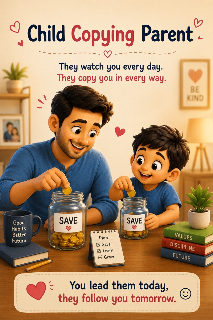 Child Copying Parent